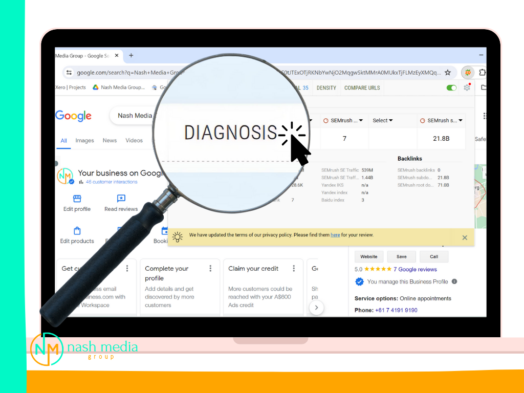 Click on Diagnosis to view report