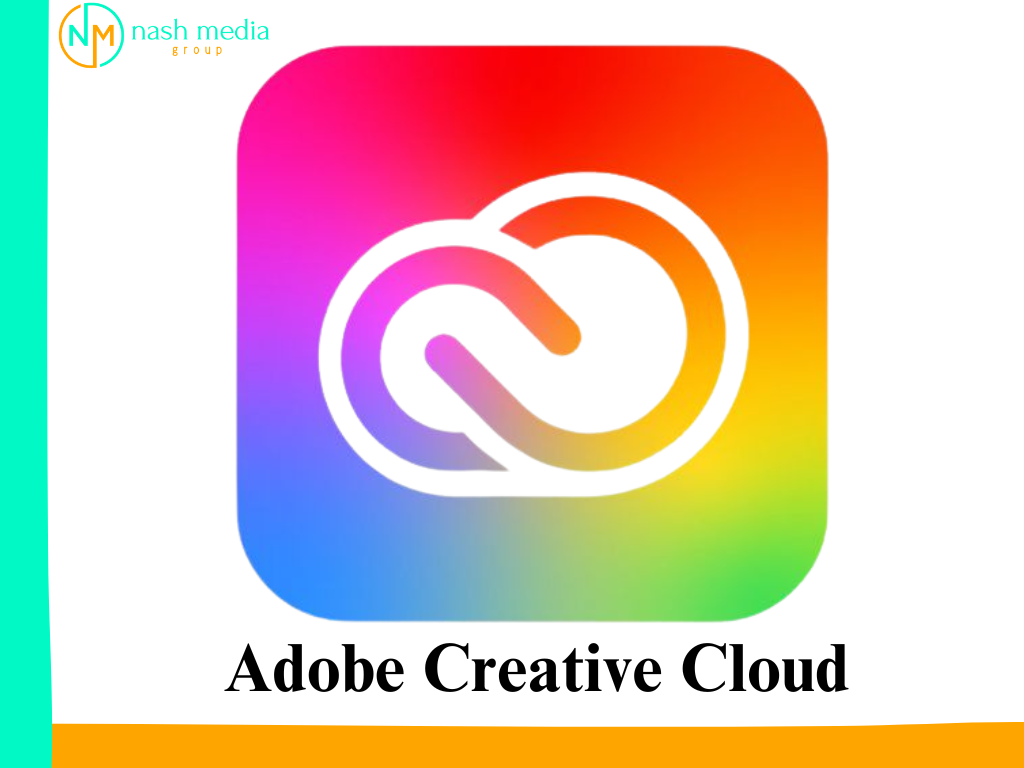 Adobe Creative Cloud logo on a screen, highlighting the suite of professional design, photo, and video editing tools.